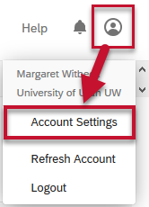 Image of location of Account Settings